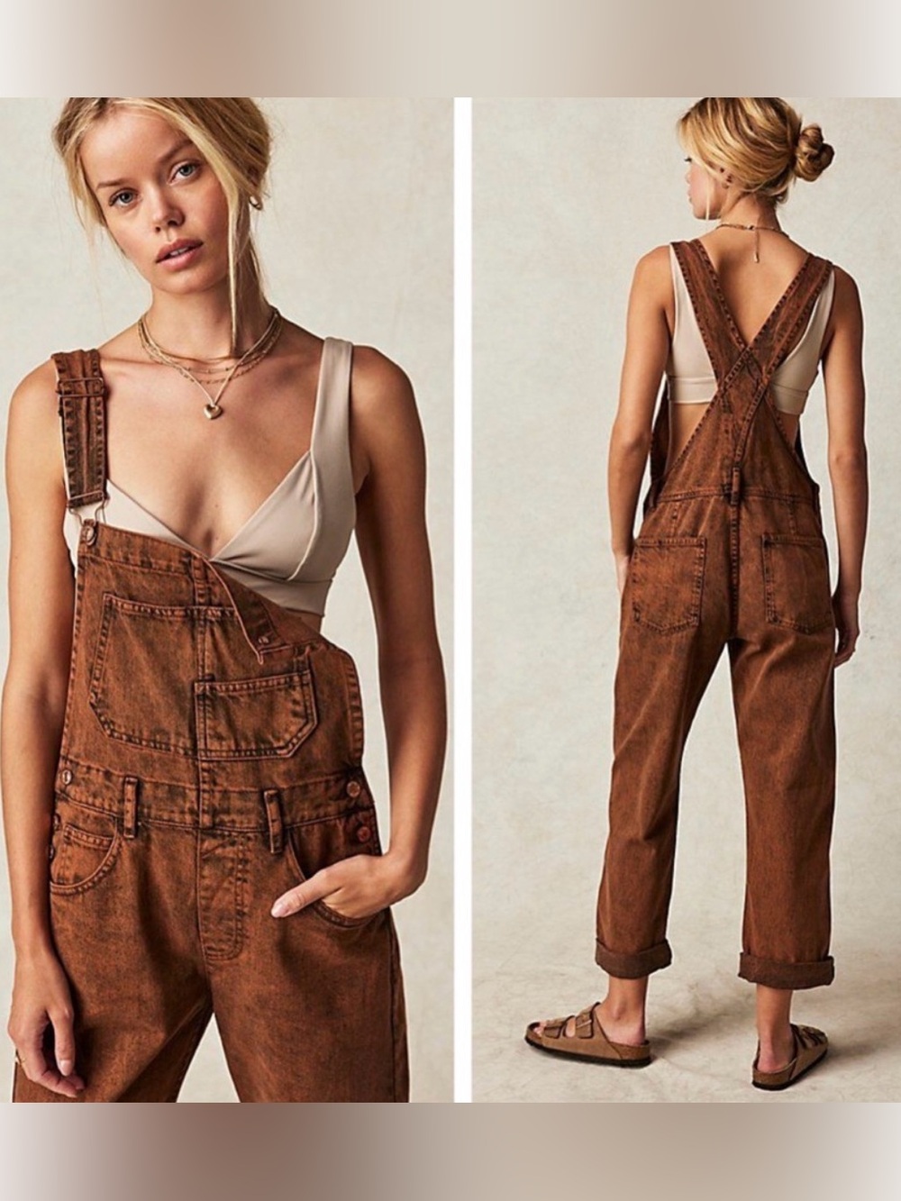 We the Free Ziggy Brown Corduroy Women's Overalls